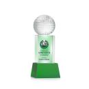 Golf Ball Full Color Green  on Belcroft Globe Crystal Award