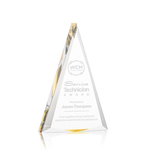 Awards and Trophies - Shrewsbury Gold Pyramid Acrylic Award