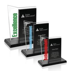 Employee Gifts - Fortitude Starfire/Granite Rectangle Crystal Award