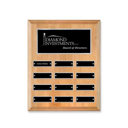 Awards and Trophies - Plaque Awards - Erindate (Vert) Perpetual Plaque - Red Alder/Silver