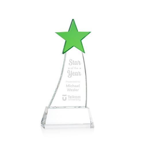 Awards and Trophies - Manolita Green/Clear Star Crystal Award