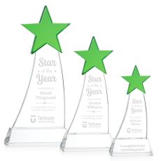 Employee Gifts - Manolita Green/Clear Star Crystal Award