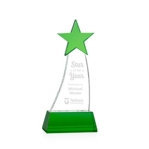 Awards and Trophies - Manolita Green/Green Star Crystal Award