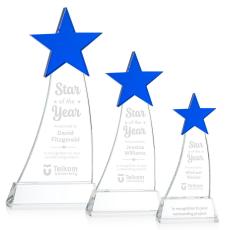 Employee Gifts - Manolita Blue/Clear Star Crystal Award