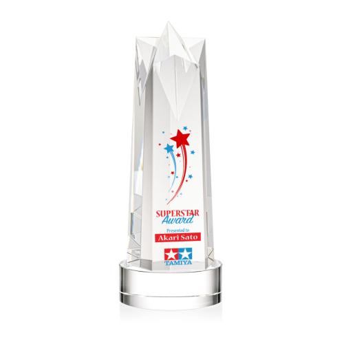 Awards and Trophies - Ellesmere Full Color Clear on Stanrich Obelisk Crystal Award