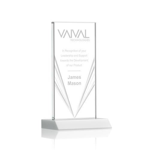 Awards and Trophies - Seaford Liquid™ White Rectangle Crystal Award