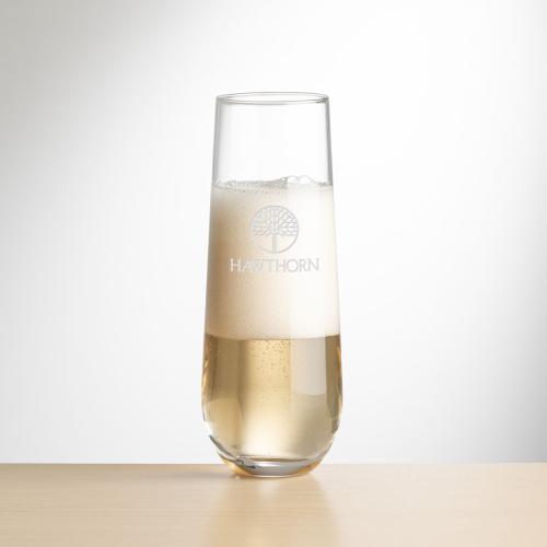 Corporate Gifts - Barware - Champagne Flutes - Redmond Stemless Flute - Deep Etch