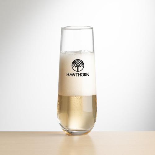 Corporate Gifts - Barware - Champagne Flutes - Redmond Stemless Flutes - Imprinted