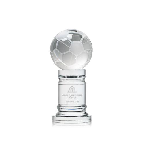 Awards and Trophies - Soccer Ball Globe on Colverstone Base Crystal Award