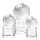 Soccer Ball Globe on Granby Base Crystal Award