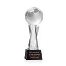 Soccer Ball Black on Grafton Base Globe Crystal Award