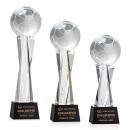 Soccer Ball Black on Grafton Base Globe Crystal Award