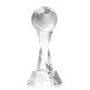 Soccer Ball Clear on Langport Base Globe Crystal Award