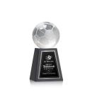 Soccer Ball Globe on Tall Marble Base Crystal Award
