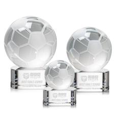 Employee Gifts - Soccer Ball Globe on Paragon Base Crystal Award