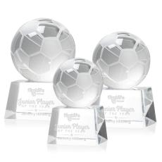 Soccer Ball Globe on Robson Base Crystal Award - Awards and Trophies