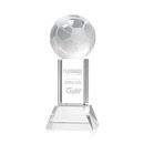 Soccer Ball Clear on Stowe Base Globe Crystal Award