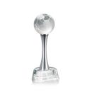 Soccer Ball Globe on Willshire Base Crystal Award