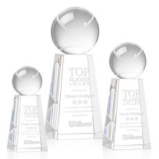 Employee Gifts - Tennis Ball Globe on Novita Base Crystal Award