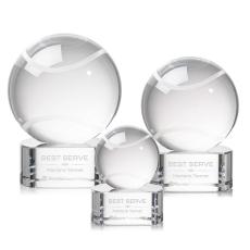 Employee Gifts - Tennis Ball Globe on Paragon Base Crystal Award