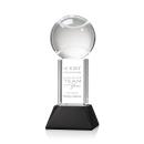 Tennis Ball Black on Stowe Base Globe Crystal Award