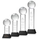 Tennis Ball Black on Stowe Base Globe Crystal Award