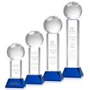 Tennis Ball Blue on Stowe Base Globe Crystal Award