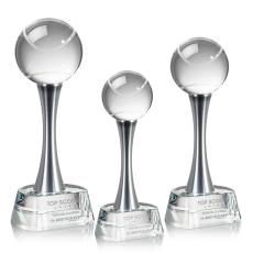 Employee Gifts - Tennis Ball Globe on Willshire Base Crystal Award