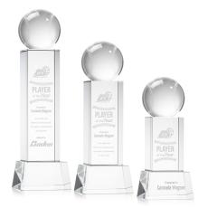 Employee Gifts - Baseball Clear on Belcroft Base Globe Crystal Award