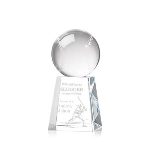 Awards and Trophies - Baseball Globe on Celestina Base Crystal Award