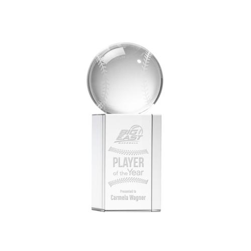 Awards and Trophies - Baseball Globe on Dakota Base Crystal Award