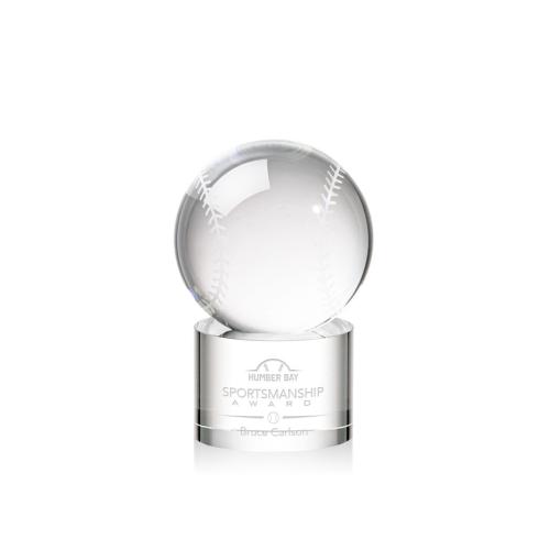 Awards and Trophies - Baseball Globe on Marvel Base Crystal Award