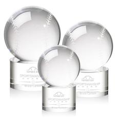 Employee Gifts - Baseball Globe on Marvel Base Crystal Award