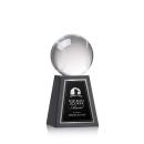 Baseball Globe on Tall Marble Base Crystal Award