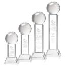 Baseball Clear on Stowe Base Globe Crystal Award