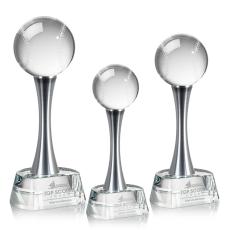 Employee Gifts - Baseball Globe on Willshire Base Crystal Award