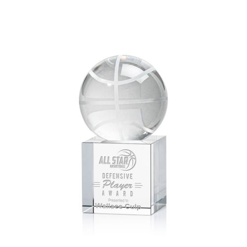 Awards and Trophies - Basketball Globe on Granby Base Crystal Award