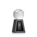 Basketball Globe on Tall Marble Base Crystal Award