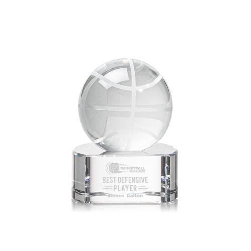 Awards and Trophies - Basketball Globe on Paragon Base Crystal Award