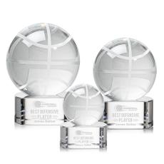 Employee Gifts - Basketball Globe on Paragon Base Crystal Award
