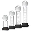 Basketball Black on Stowe Base Globe Crystal Award