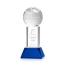 Basketball Blue on Stowe Base Globe Crystal Award