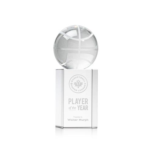 Awards and Trophies - Basketball Globe on Dakota Base Crystal Award