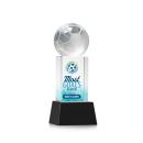 Soccer Ball Full Color Black on Belcroft Globe Crystal Award