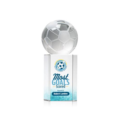 Awards and Trophies - Soccer Ball Full Color Globe on Dakota Crystal Award