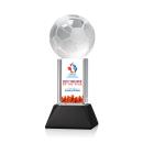 Soccer Ball Full Color Black on Stowe Globe Crystal Award