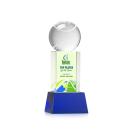 Tennis Ball Full Color Blue on Belcroft Globe Crystal Award