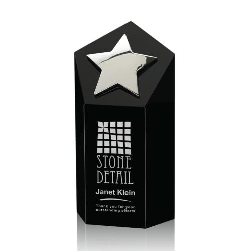 Awards and Trophies - Dorchester Black/Silver Star Crystal Award