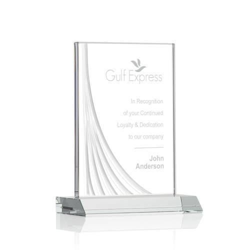 Awards and Trophies - Leighton Liquid™ Clear Rectangle Crystal Award