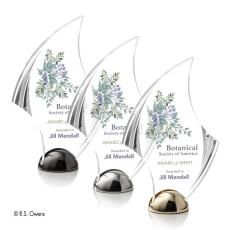 Employee Gifts - Flourish Hemisphere Full Color Flame Acrylic Award